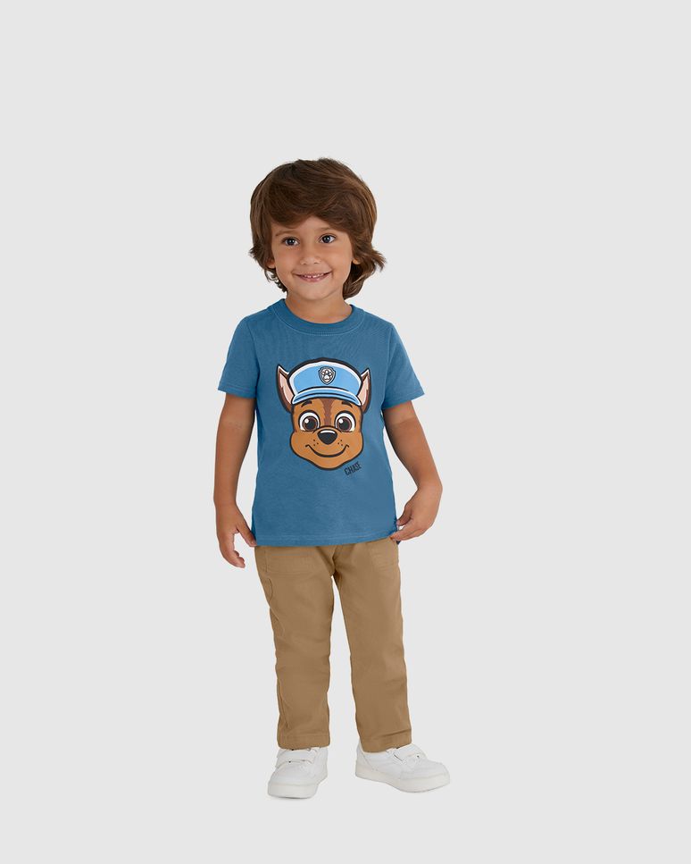 Camiseta Infantil Menino Chase Patrulha Canina Em Algodão Malwee Kids