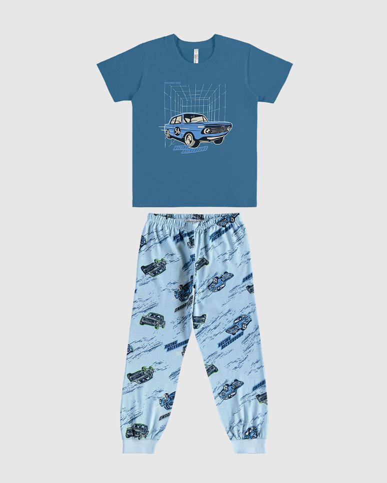 Pijama Longo Infantil Menino Calça Estampa Brilha No Escuro Malwee Kids
