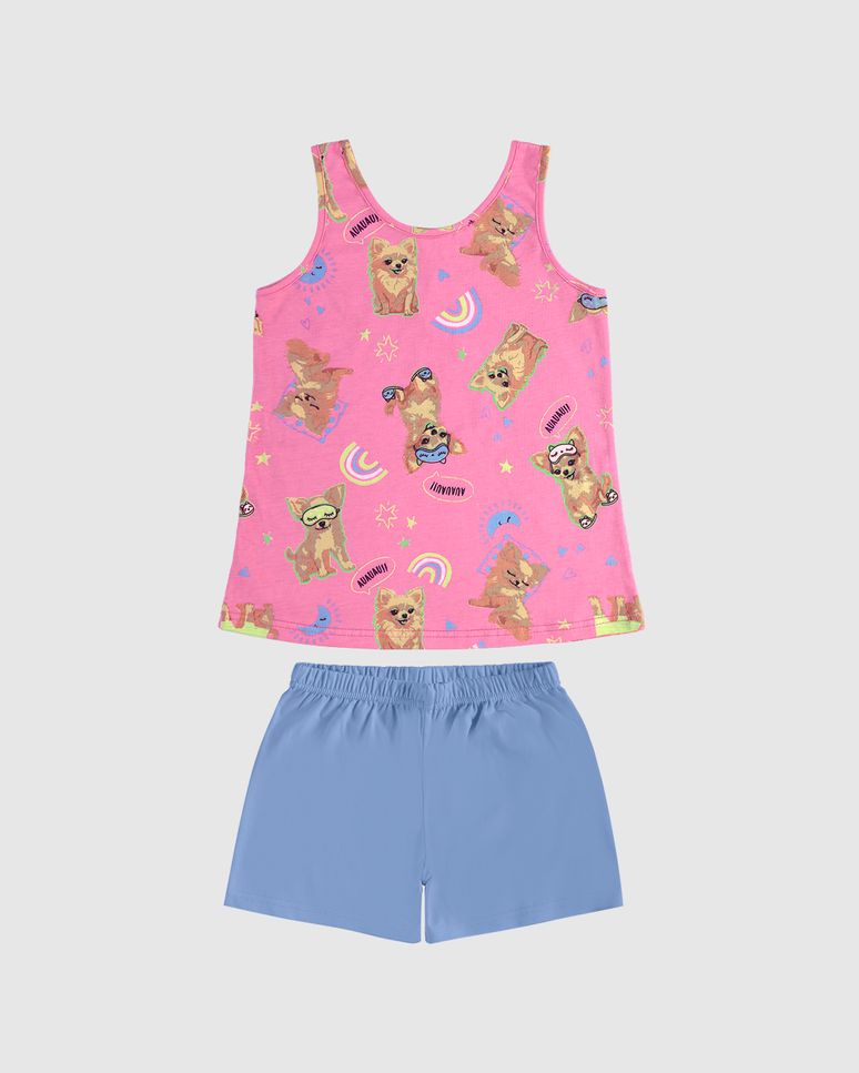 Pijama Infantil Menina Regata Estampa Brilha No Escuro Em Algodão Malwee Kids