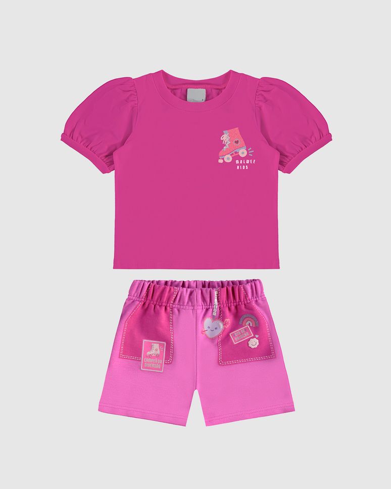 Conjunto Infantil Menina Campeã Da Diversão! Em Algodão E Moletom Malwee Kids