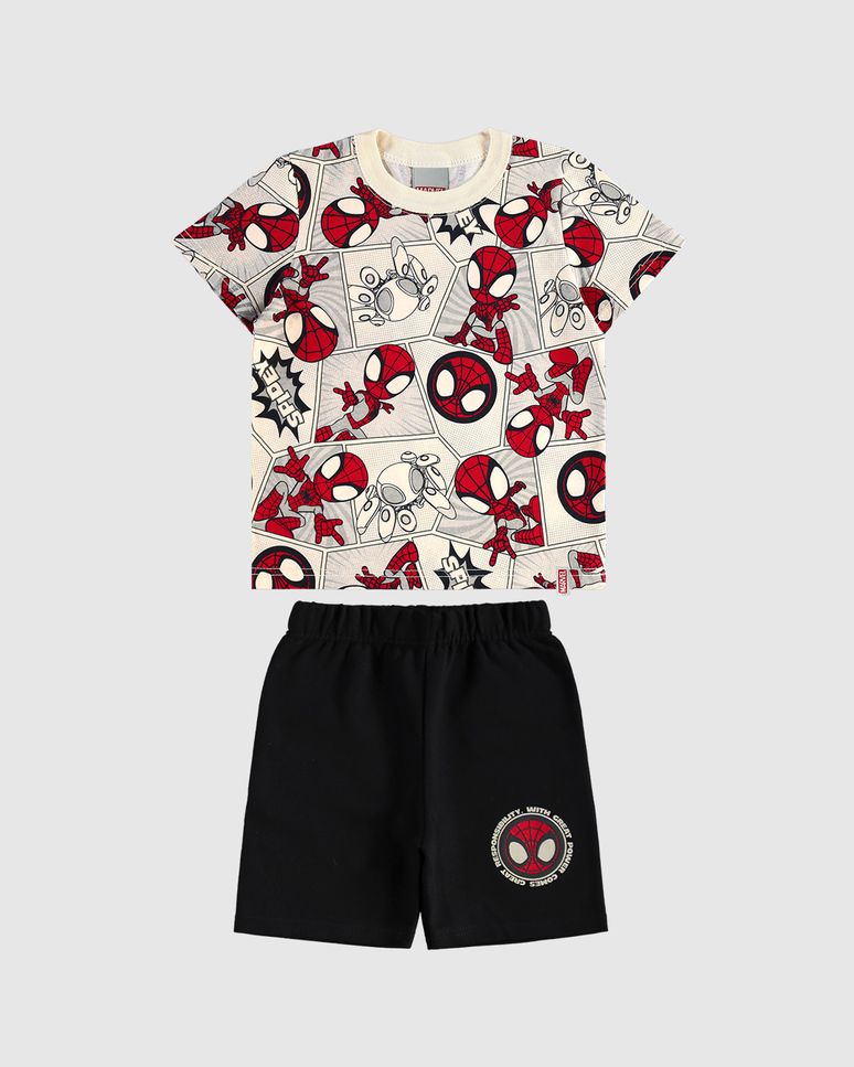 Conjunto Infantil Menino Camiseta Estampada Homem-Aranha Malwee Kids
