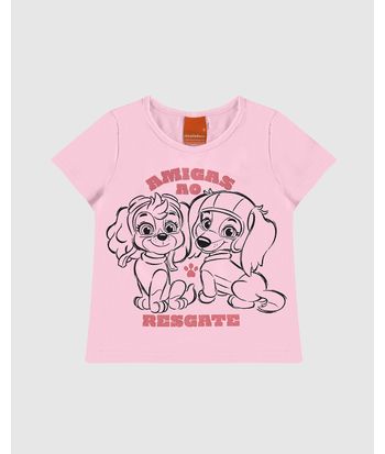 Blusa Infantil Menina Estampa Glitter Amigas Ao Resgate Patrulha Canina Malwee Kids