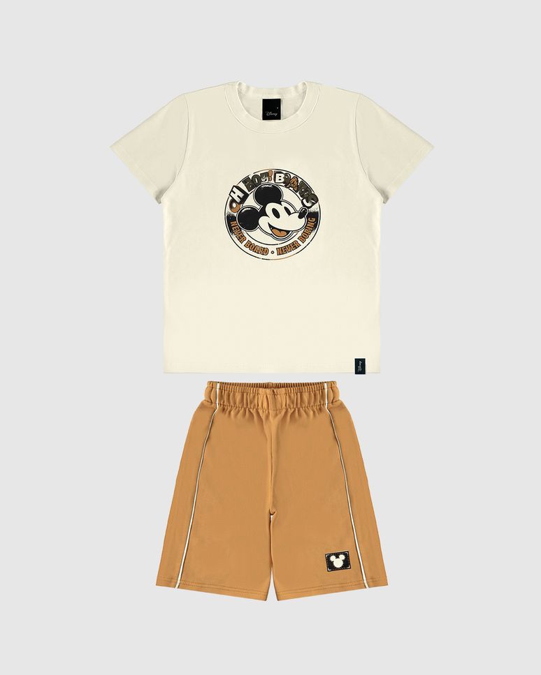 Conjunto Infantil Menino Never Boring Mickey Disney Em Algodão Malwee Kids