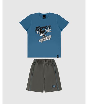 Conjunto Infantil Menino Radical Mickey Disney Em Algodão Malwee Kids