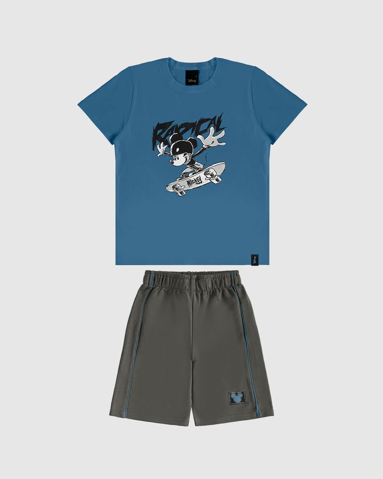 Conjunto Infantil Menino Radical Mickey Disney Em Algodão Malwee Kids