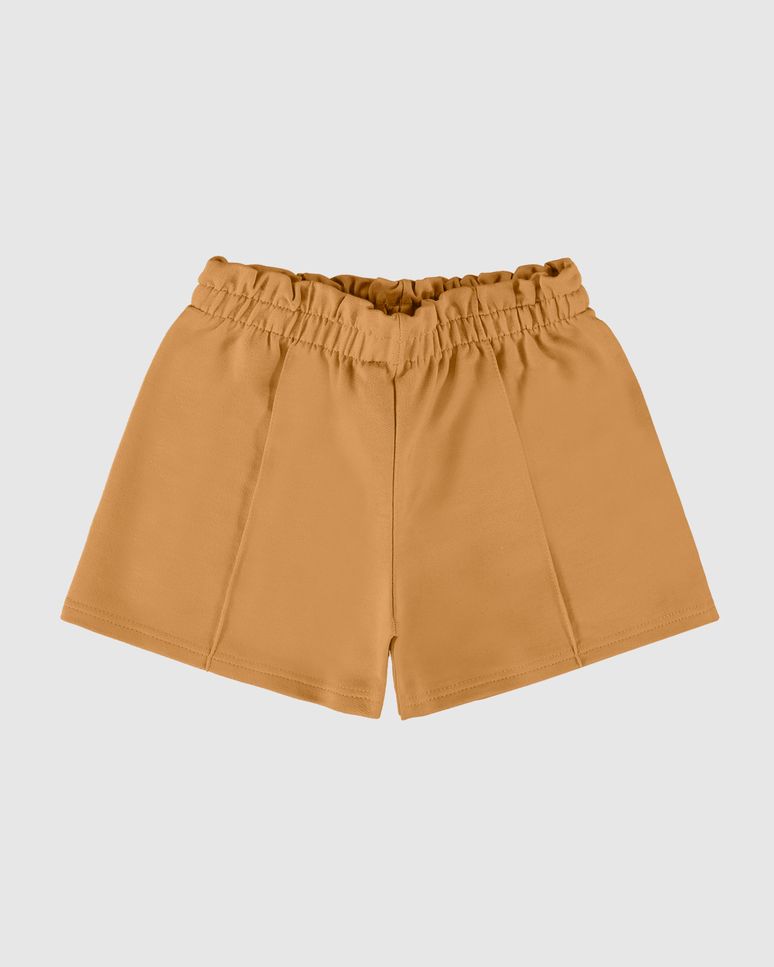 Shorts Infantil Menina Clochard Recorte Frontal Em Moletinho Malwee Kids