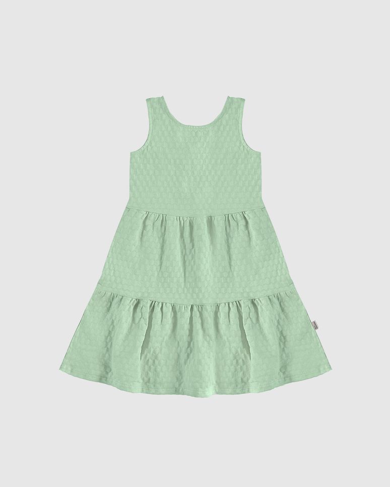 Vestido Infantil Detalhe Transpassado Costas Em Malha Texturizada Malwee Kids