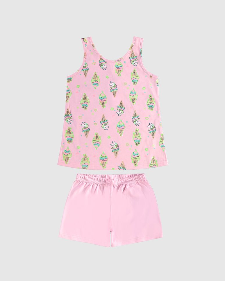 Pijama Infantil Menina Regata Estampa Brilha No Escuro Em Algodão Malwee Kids