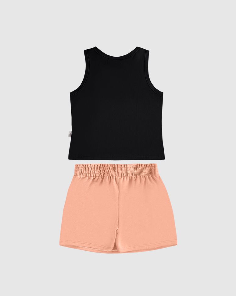 Conjunto Infantil Menina Girls Team Com Shorts Saia Em Moletom Malwee Kids