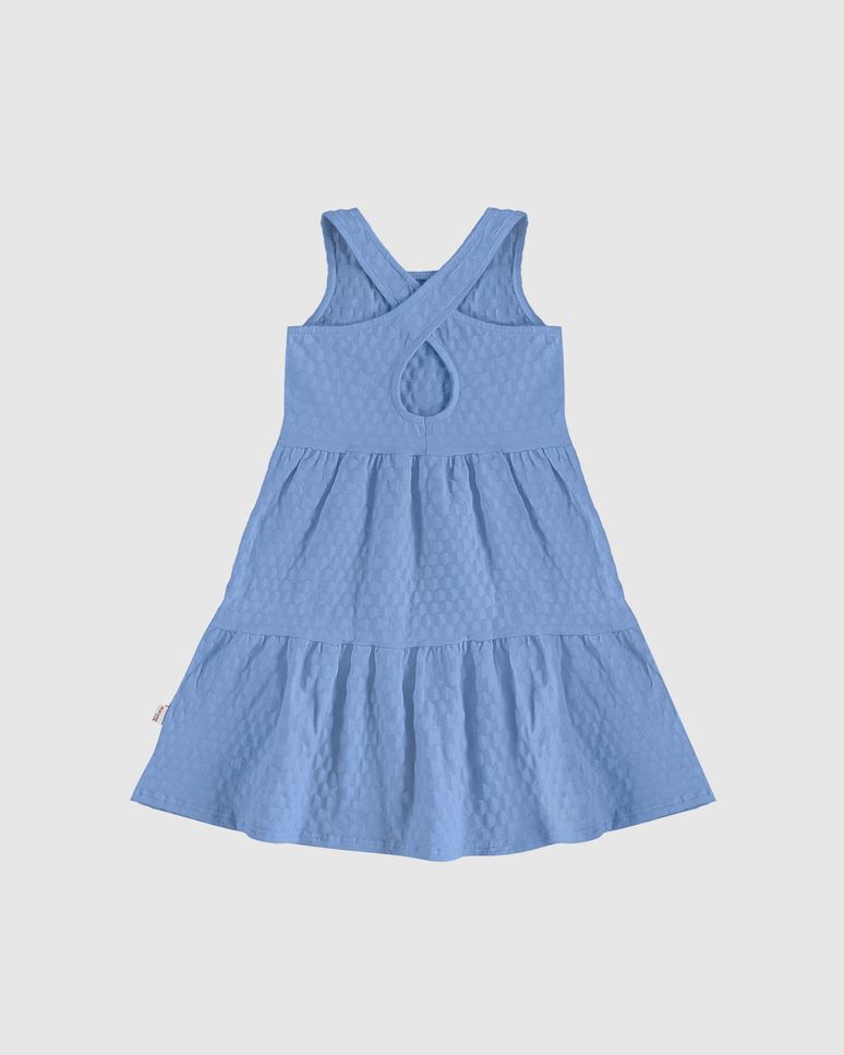 Vestido Infantil Detalhe Transpassado Costas Em Malha Texturizada Malwee Kids