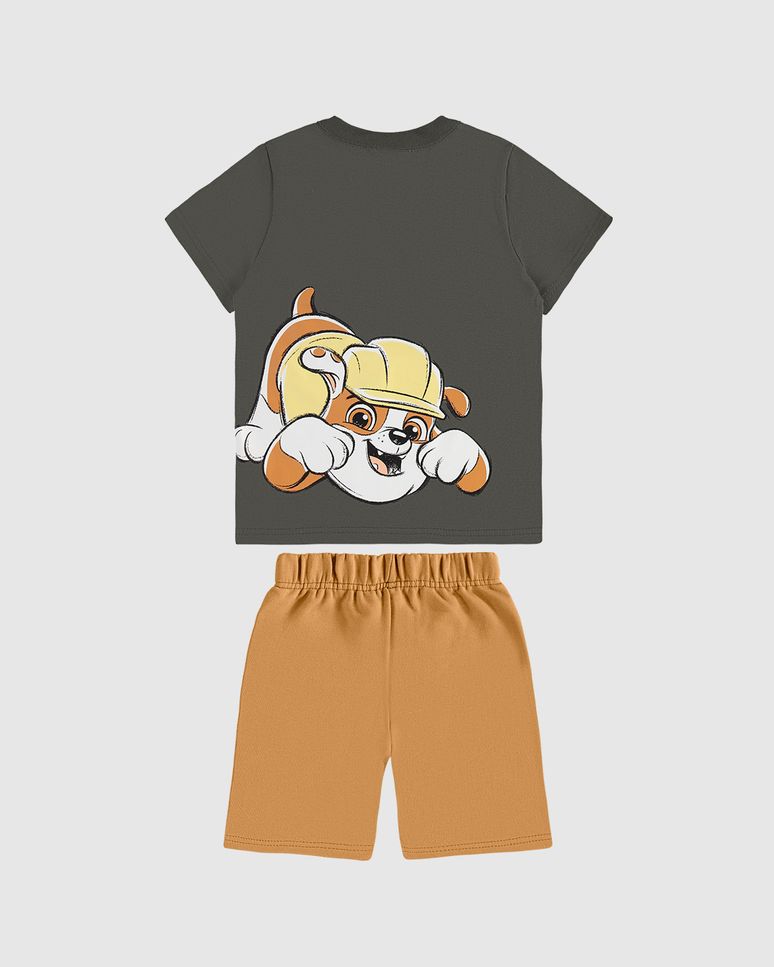 Conjunto Infantil Menino Patrulha Canina Bermuda Moletinho Malwee Kids