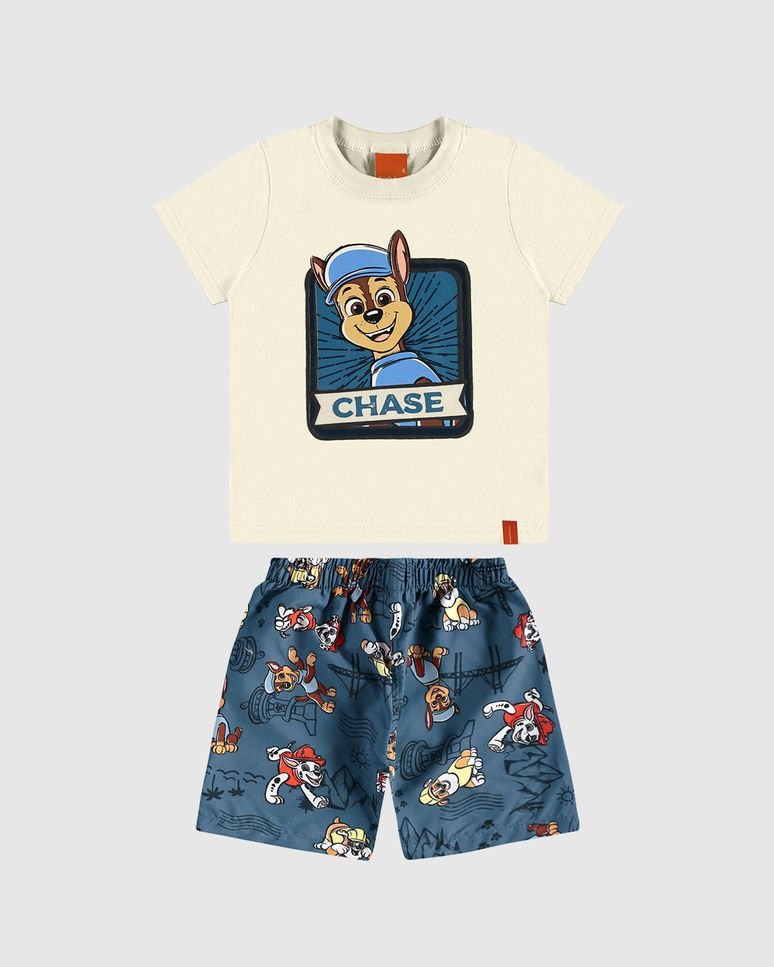 Conjunto Infantil Menino Estampa Chase Patrulha Canina Malwee Kids