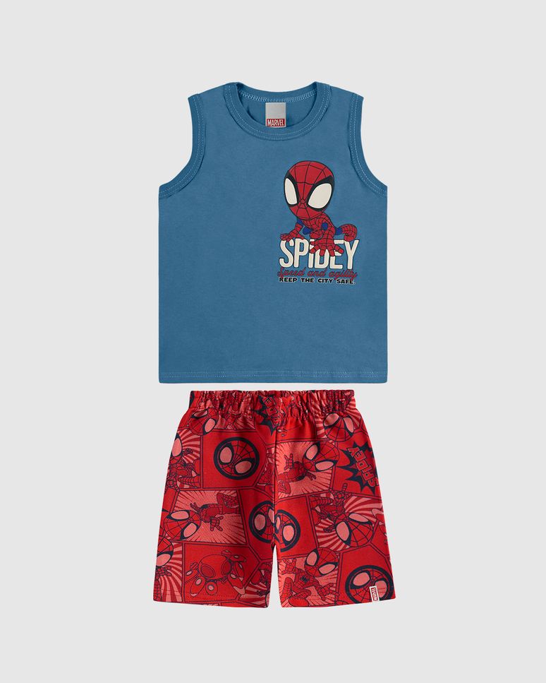 Conjunto Infantil Menino Bermuda Estampada Homem-Aranha Malwee Kids