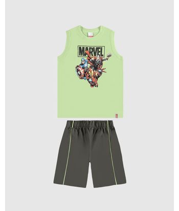 Conjunto Infantil Menino Regata Estampa Avengers Marvel Malwee Kids