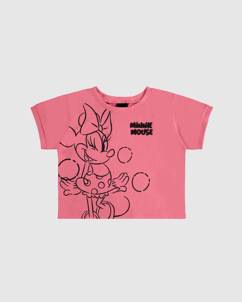 Blusa Infantil Menina Box Estampa Minnie Mouse Disney Em Algodão Malwee Kids