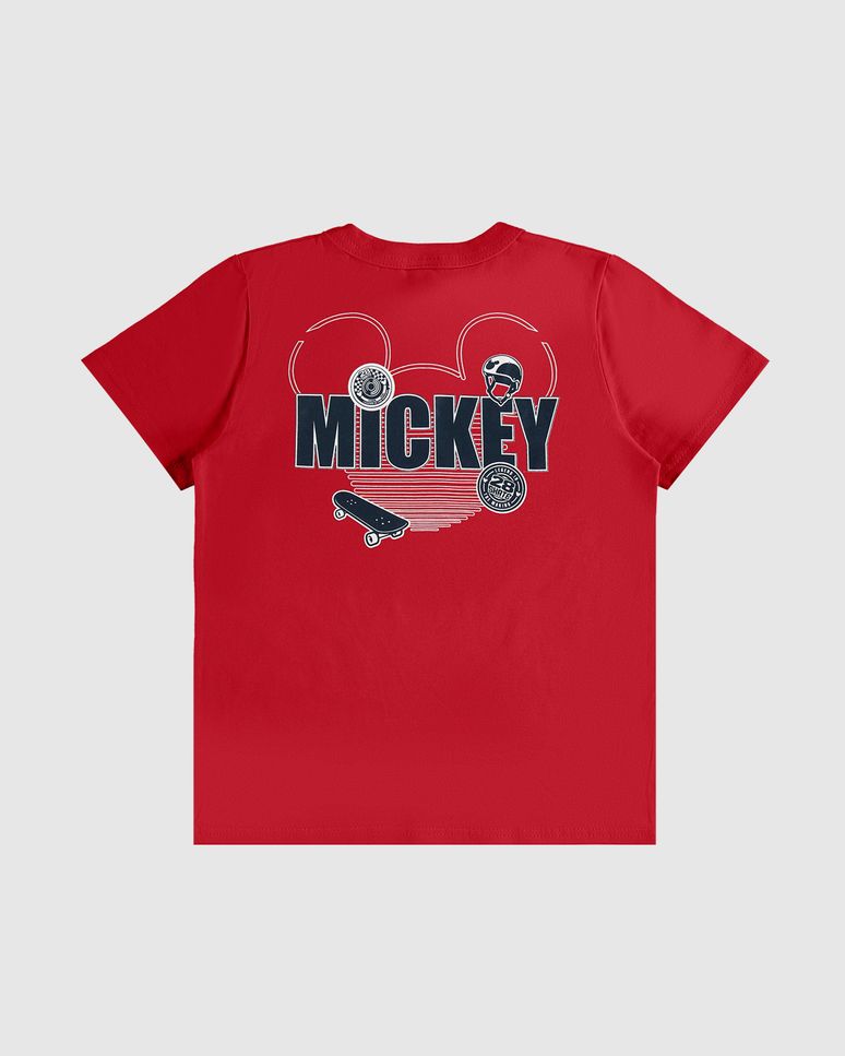 Camiseta Infantil Menino Estampa Costas Mickey Disney Em Algodão Malwee Kids