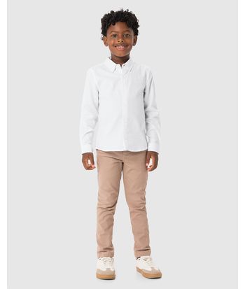Camisa Menino Tradicional Manga Longa Em Algodão Texturizado Carinhoso