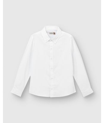 Camisa Menino Tradicional Manga Longa Em Algodão Texturizado Carinhoso