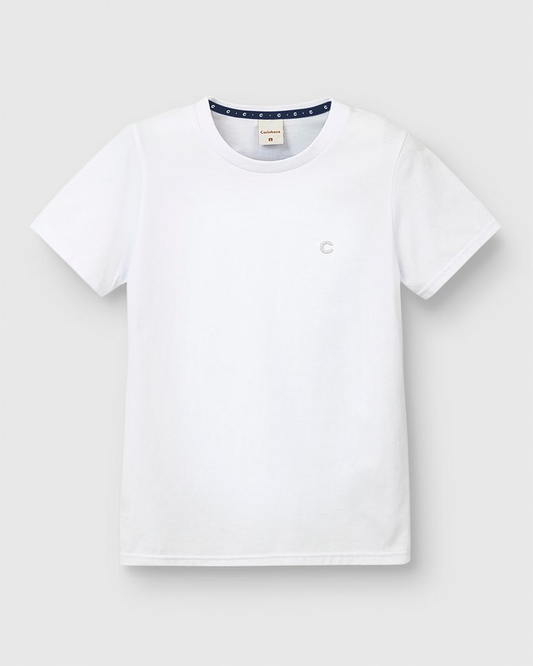 Camiseta Menino Manga Curta Em Algodão - Carinhoso