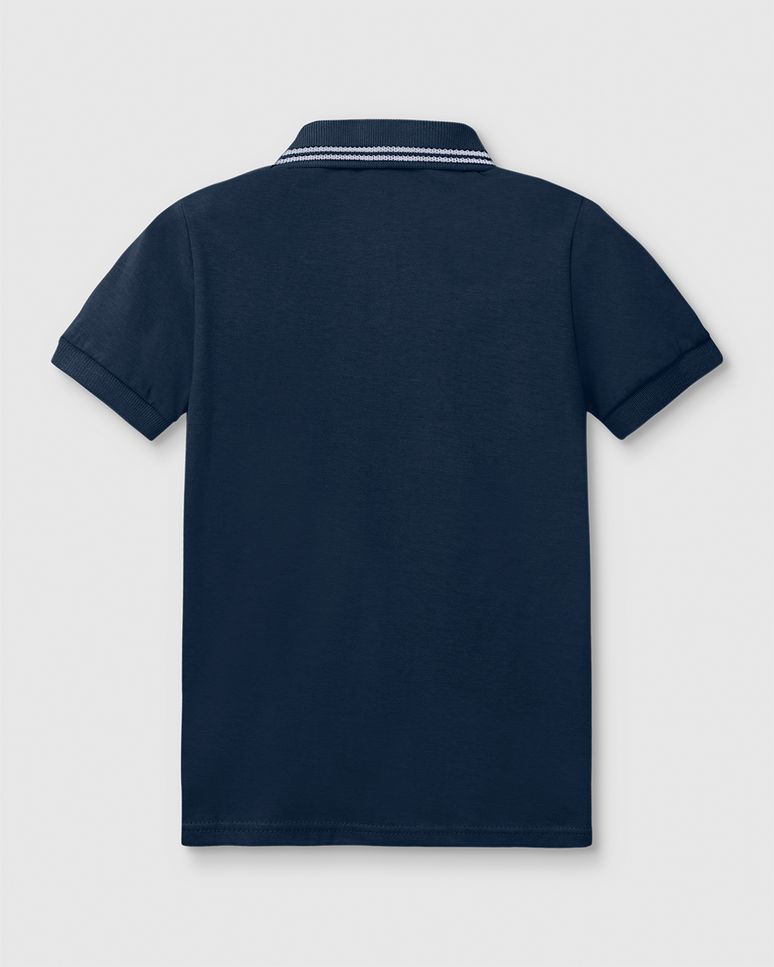 Camisa Polo Menino Peitilho Frontal Em Algodão - Carinhoso