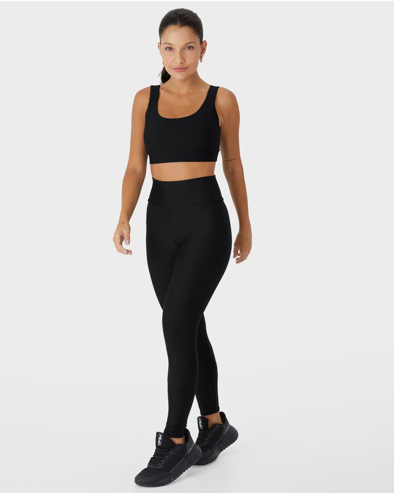 Calça Legging Feminina Em Malha Com Proteção UV50+ ENFIM PRETO