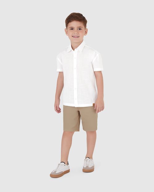 Camisa Infantil Menino Manga Curta Em Algodão Texturizado Malwee Kids