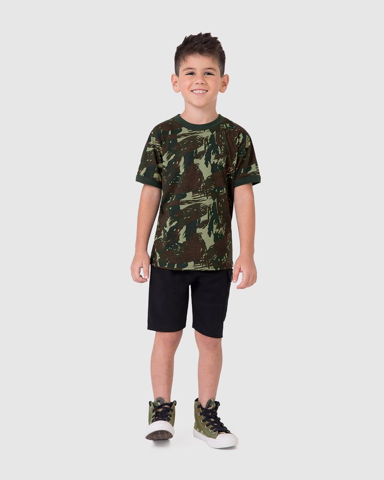 Camiseta Infantil Menino Estampa Camuflada Em Algodão Malwee Kids