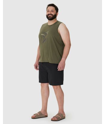 Regata Masculina Plus Size Ilustração Tropical Vibes Em Algodão