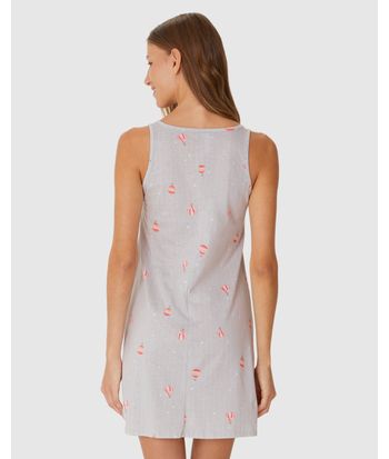 Camisola Feminina Slim Sem Manga Estampada Em Algodão