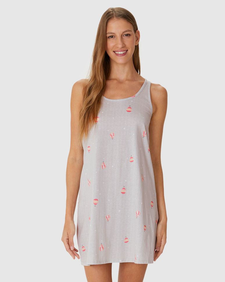 Camisola Feminina Slim Sem Manga Estampada Em Algodão