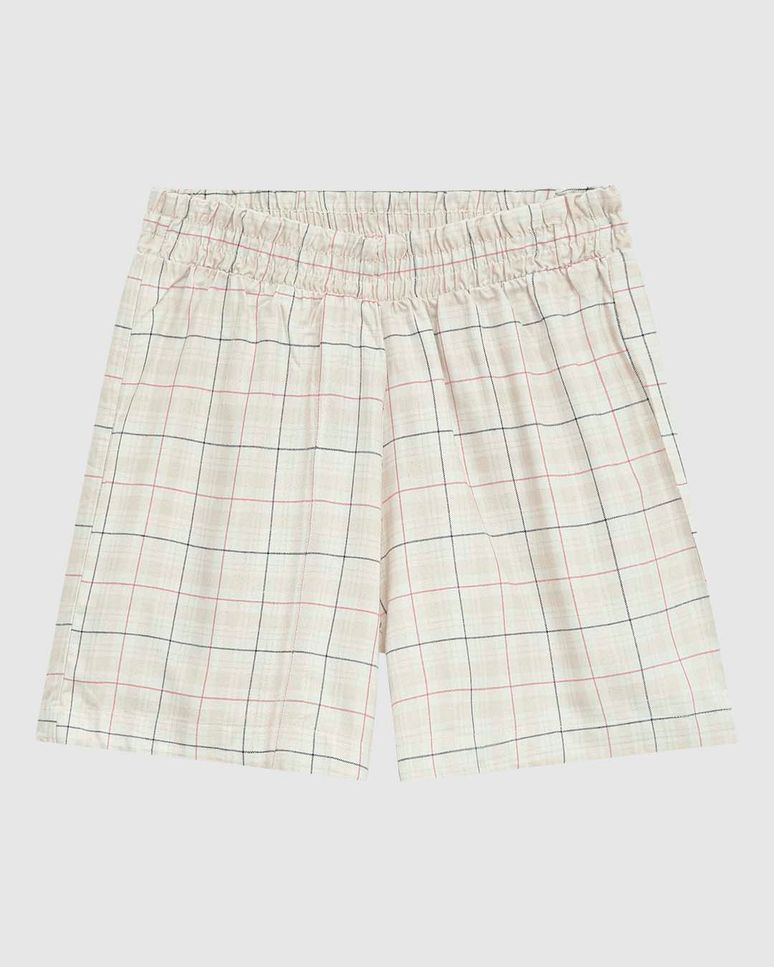 Shorts Feminino Cintura Alta Cós Elástico Em Viscose