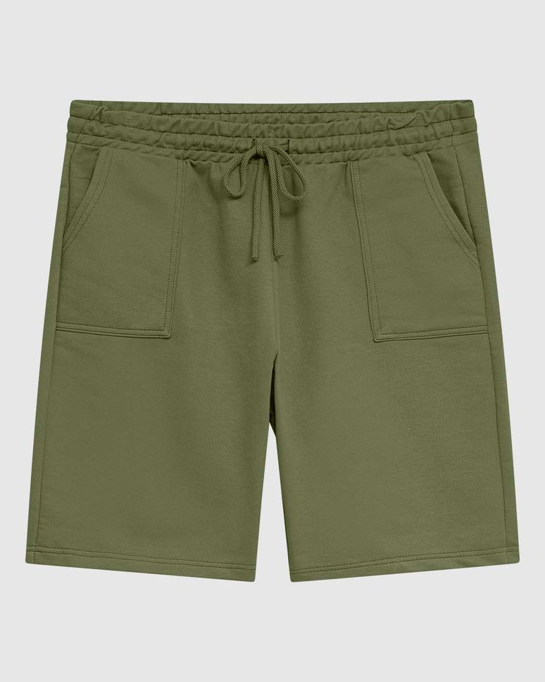 Bermuda Masculina Comfort Bolso Frontal Em Moletom