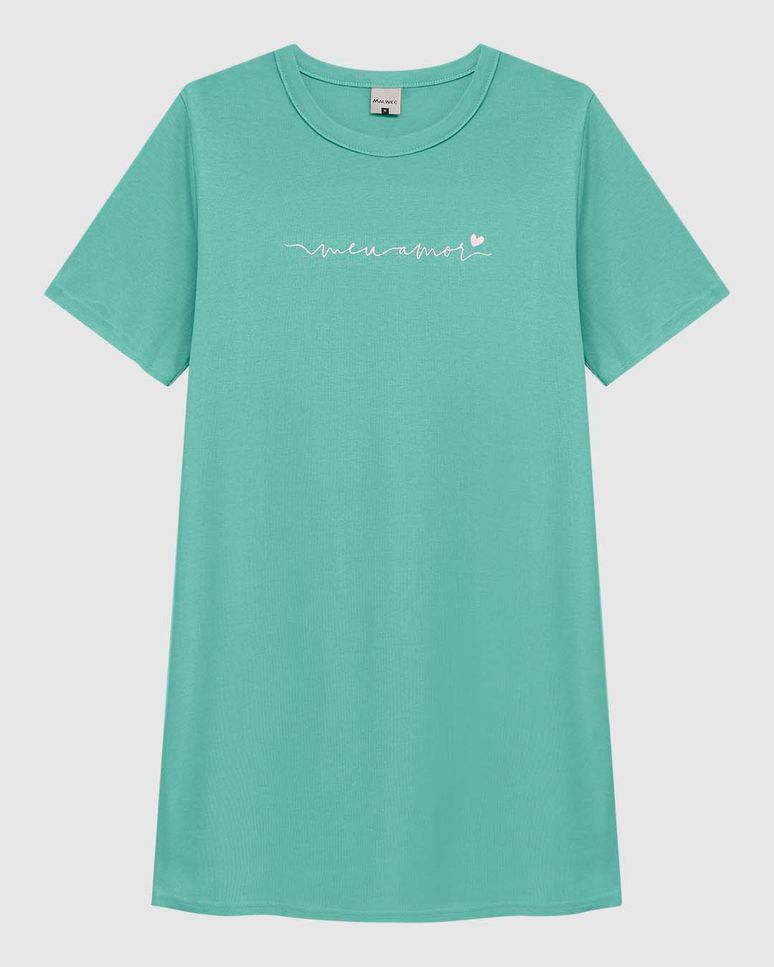 Camisola Feminina Estampa Frontal Em Malha Algodão