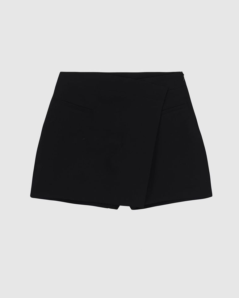 Shorts Saia Feminino Bolso Decorativo Em Tecido Alfaiataria - ENFIM