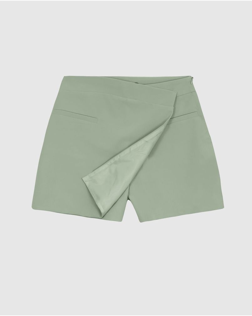 TENDERLOIN FATIGUE SHORTS 緑 L Shorts Saia Feminino Bolso Decorativo Em Tecido Alfaiataria