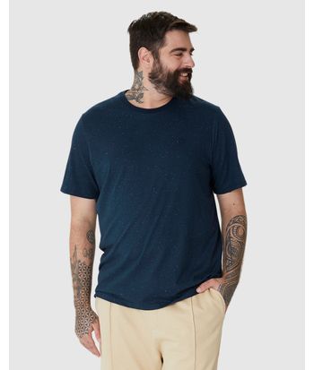 Camiseta Básica Masculina Plus Size Com Bordado Em Malha Botonê