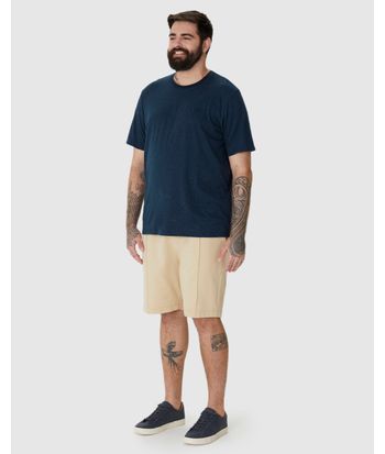 Camiseta Básica Masculina Plus Size Com Bordado Em Malha Botonê