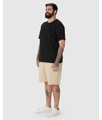 Camiseta Básica Masculina Plus Size Com Bordado Em Malha Botonê