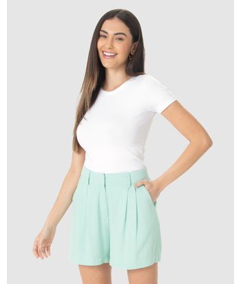 Blusa Básica Feminina Decote Redondo Em Algodão