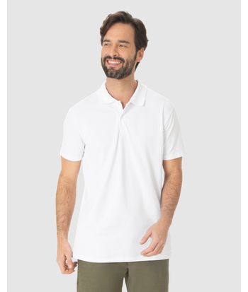 Camisa Polo Básica Masculina Gola Retilínea Em Piquet Stretch