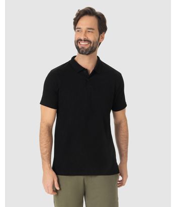 Camisa Polo Básica Masculina Peitilho Frontal Em Algodão