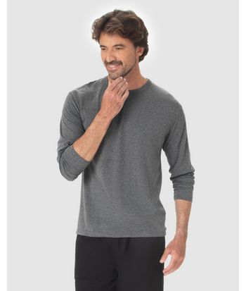 Camiseta Básica Masculina Manga Longa Em Algodão