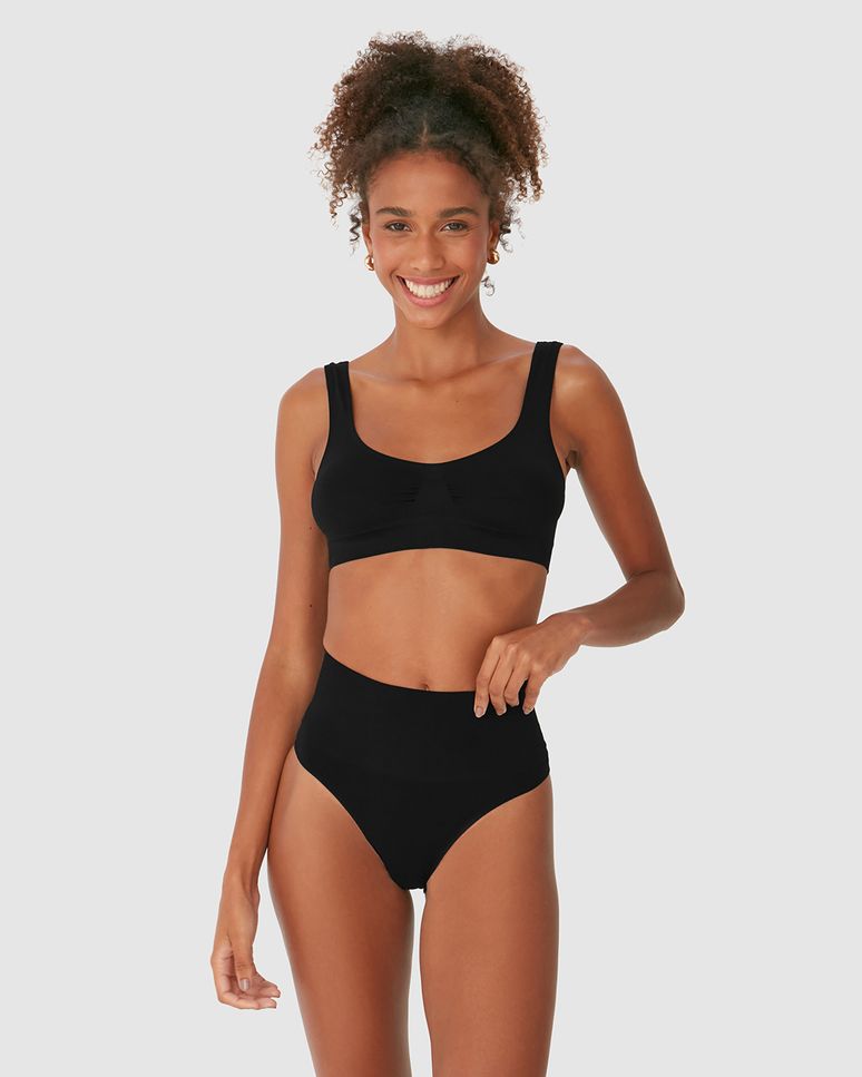 Calcinha Feminina Alta Modeladora Sem Costura Em Poliamida
