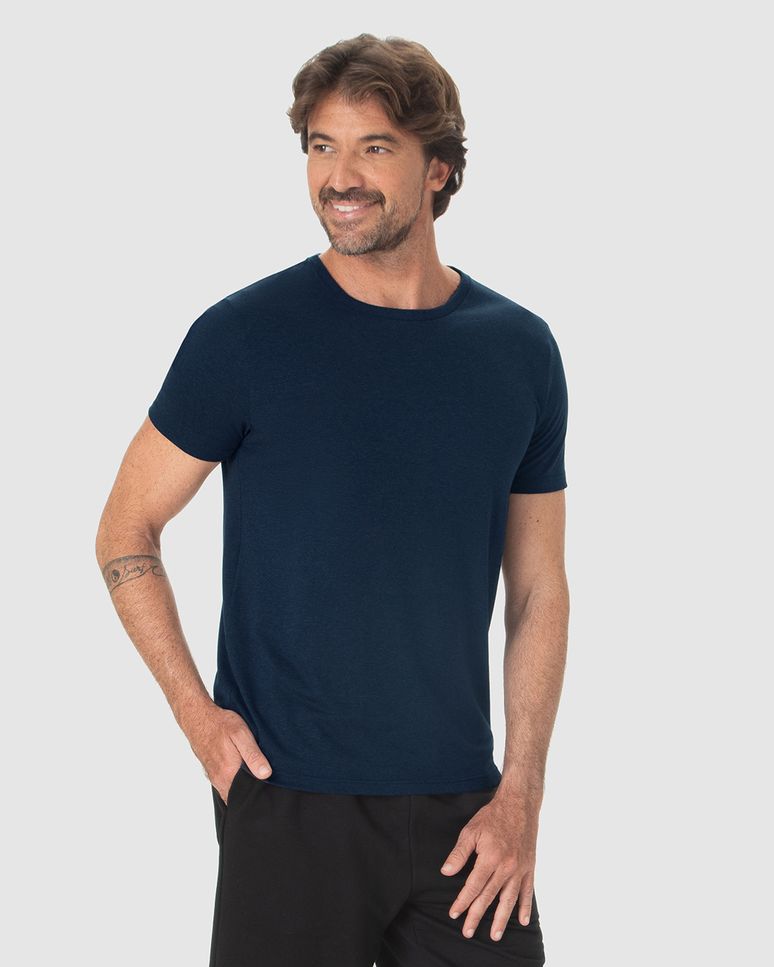 Camiseta Movimento Masculina Decote Redondo Em Malha Anti Odor