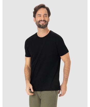 Camiseta Pima Masculina Com Acabamento No Decote Interno