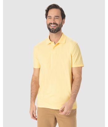 Camisa Polo Básica Masculina Gola Retilínea Em Piquet Stretch