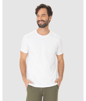 Camiseta Pima Masculina Com Acabamento No Decote Interno