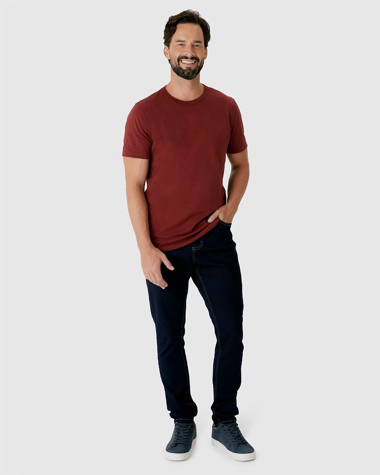 Calça Skinny Masculina Bolso Funcional Em Flex Jeans