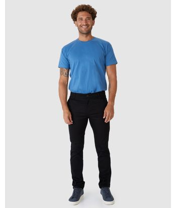 Calça Chino Masculina Bolso Funcional Em Sarja Com Elastano