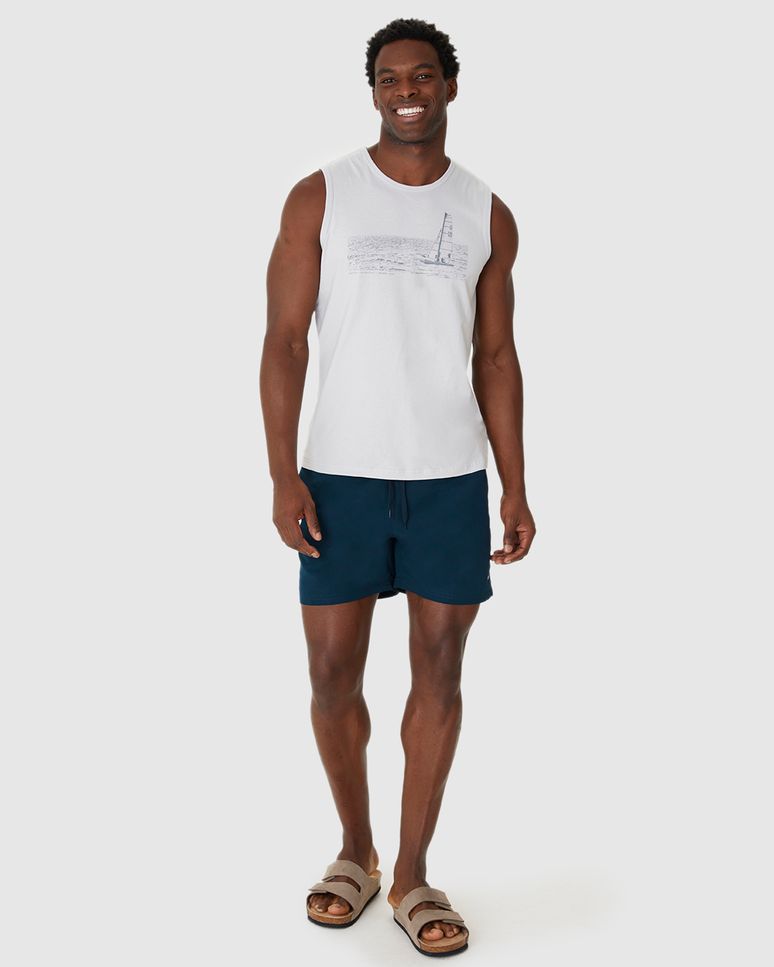 Shorts Masculino Cós Com Cadarço Funcional Em Tafetá